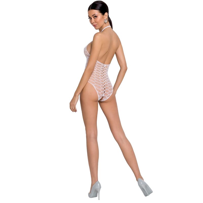 PASSION - FEMME BS087 BODYSTOCKING BLANC TAILLE UNIQUE