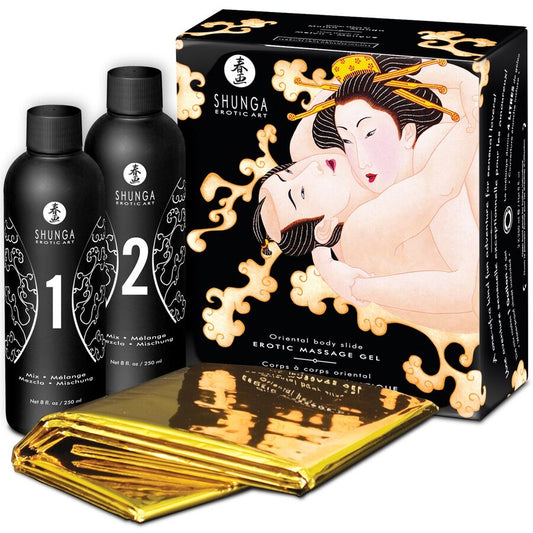 SHUNGA - GEL DE MASSAGE ÉROTIQUE CORPS À CORPS MELON MANGUE ORIENTAL