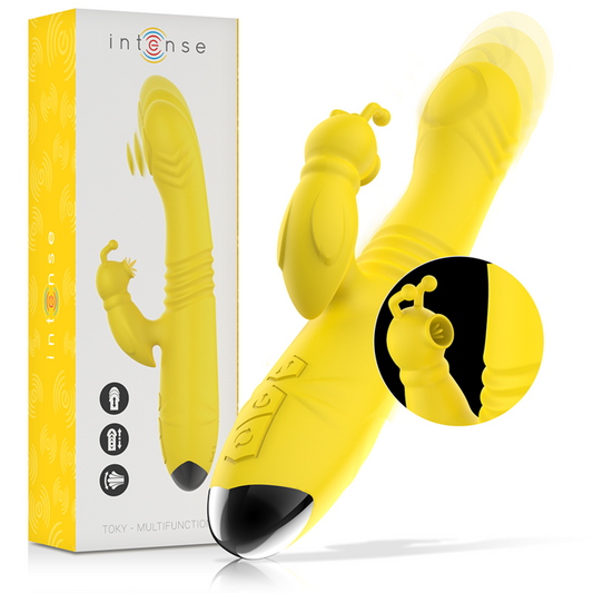 INTENSE - VIBRATEUR MULTIFONCTION TOKY UP & DOWN AVEC STIMULATEUR CLITORAL JAUNE