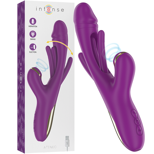 INTENSE - ATENEO VIBRATEUR MULTIFONCTION RECHARGEABLE 7 VIBRATIONS AVEC LANGUE OSCILLANTE ET SUCER VIOLET