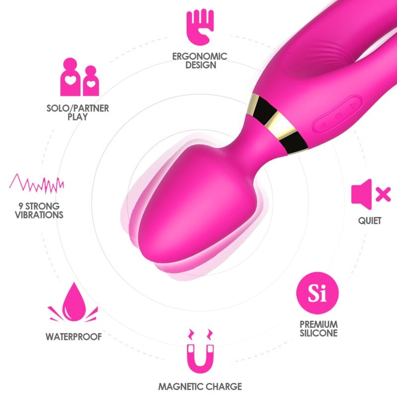 ARMONY - MASSEUR & VIBRATEUR LAPIN FUCHSIA