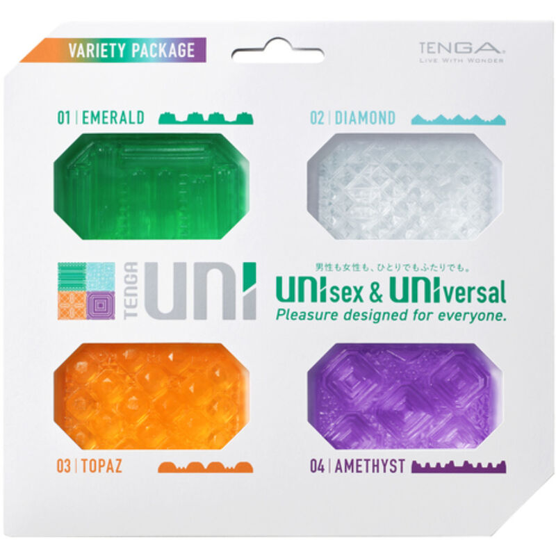 TENGA - PACK DE DÉS  DÉS POUR MASTURBATEUR UNI VARIETY 4 UNITÉS