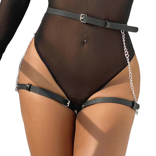 SUBBLIME - HARNAIS CEINTURE CUIR NOIR TAILLE UNIQUE