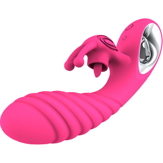 ARMONY - VIBRATEUR VICKY RABBIT AVEC LANGUE  ANNEAU DE TIRAGE FUCHSIA