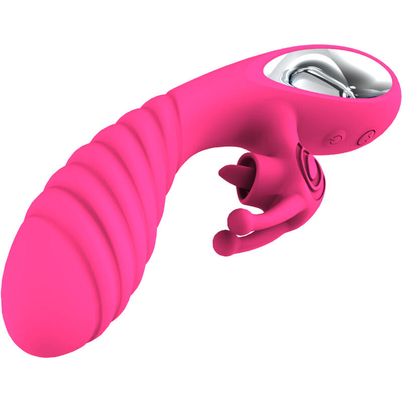 ARMONY - VIBRATEUR VICKY RABBIT AVEC LANGUE  ANNEAU DE TIRAGE FUCHSIA