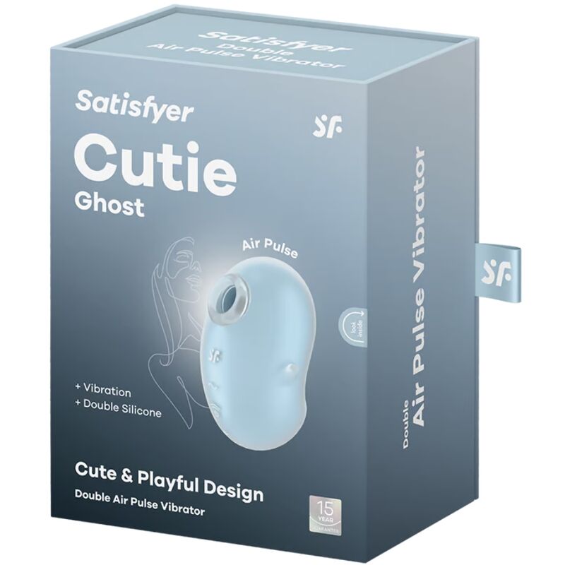 SATISFYER - CUTIE GHOST VIBRATEUR POSER BLEU CLAIR