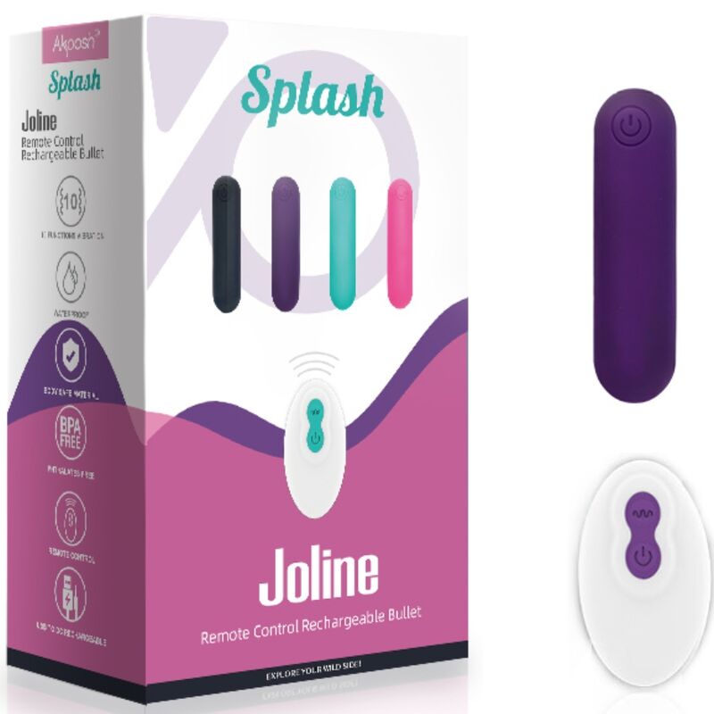 ARMONY - SPLASH JOLINE VIBRATEUR BULLET TÉLÉCOMMANDE EN SILICONE 10 VIBRATIONS 6.5 X 1.5 CM VIOLET