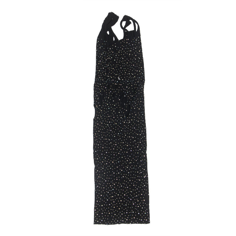 SUBBLIME - 952198 ROBE RESILLE AVEC DIAMANTS BRILLANTS NOIR TAILLE UNIQUE