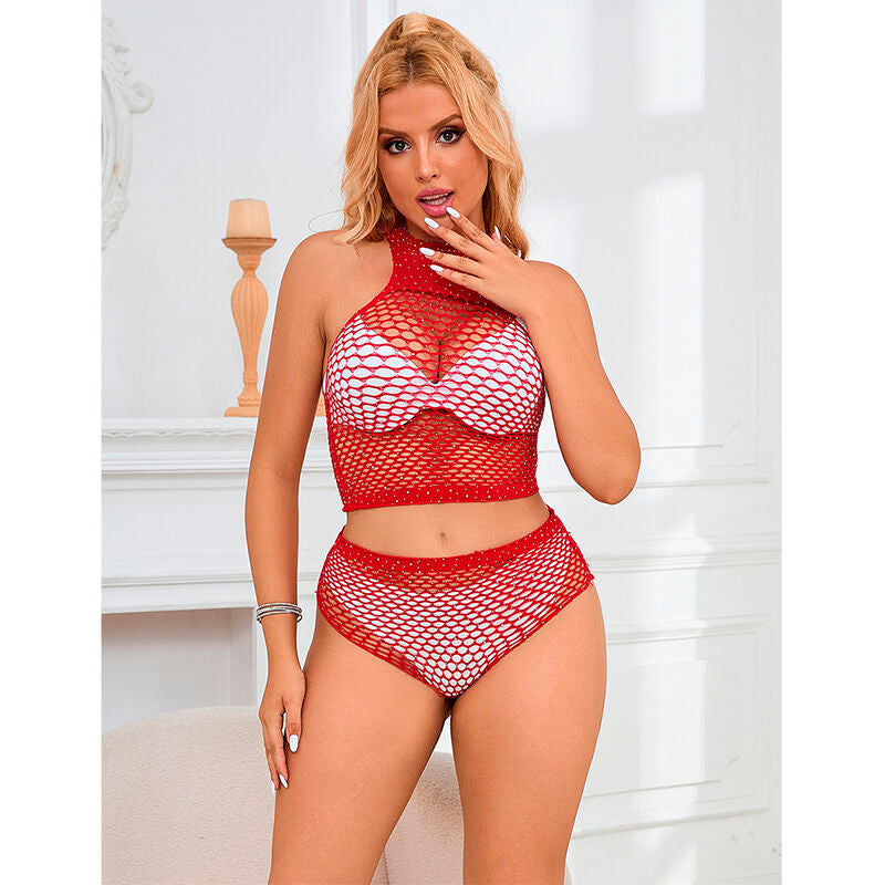 SUBBLIME - 952402 ENSEMBLE RESILLE AVEC LOSANGES ROSES TAILLE UNIQUE