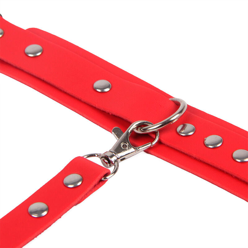 SUBBLIME - 953706 MENOTTES AVEC CEINTURE DE BONDAGE ROUGE TAILLE UNIQUE