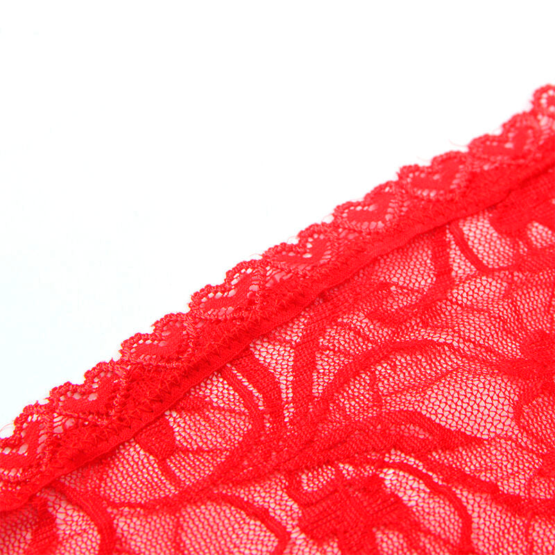 SUBBLIME - 954208 BABYDOLL EN DENTELLE À BRETELLES RÉGLABLES ROUGE S/M