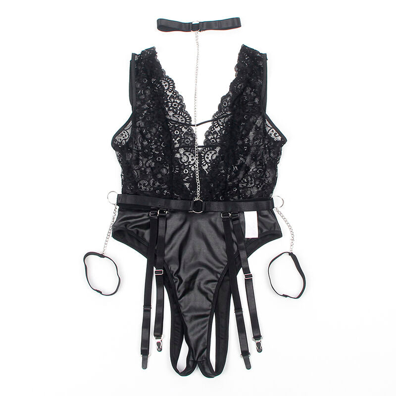 SUBBLIME - 954390 BODY SEXY AVEC PORTE-JARRETELLES NOIR L/XL