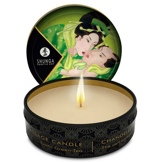 SHUNGA - MINI CARESSE À LA BOUGIE DE MASSAGE T VERT 30 ML