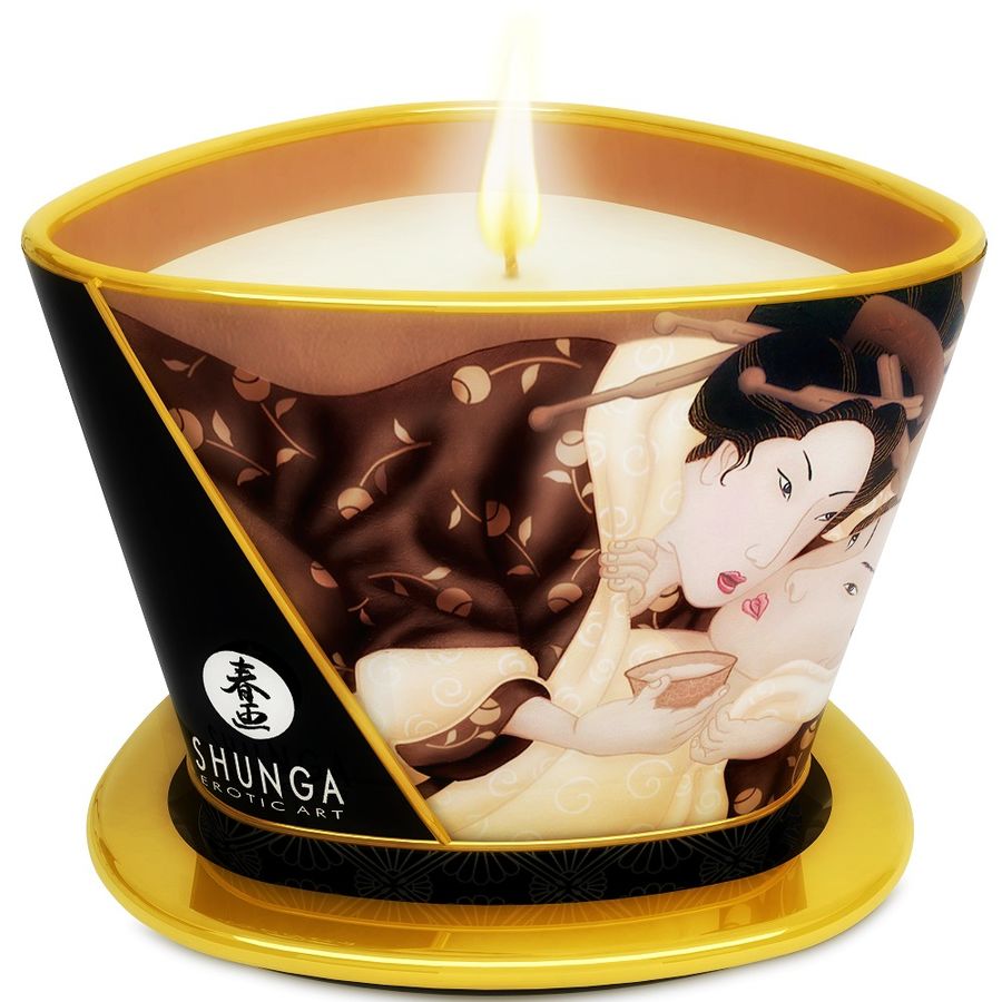 SHUNGA - BOUGIE DE MASSAGE AU CHOCOLAT MINI CARESS BY CANDELIGHT 170 ML