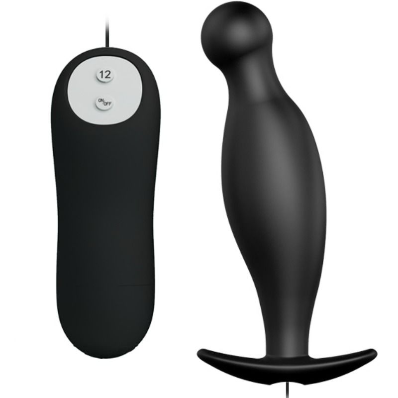 PRETTY LOVE - PLUG ANAL EN SILICONE 12 MODES DE VIBRATION NOIR