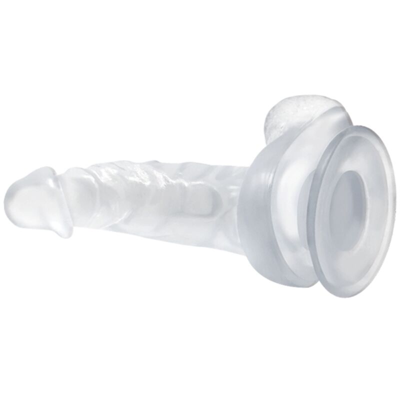 BAILE - GODE RÉALISTE AVEC VENTOUSE ET TESTICULES 16.7 CM TRANSPARENT